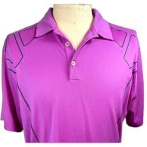 NIKE DRI-FIT GOLF Vented Back Athletic Polo Shirt Pink Purple XL short sleeve